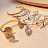 Retro Stainless Steel Starfish Scallop Open Bracelet Electroplated Highend Jewelry