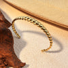 Retro Stainless Steel Starfish Scallop Open Bracelet Electroplated Highend Jewelry