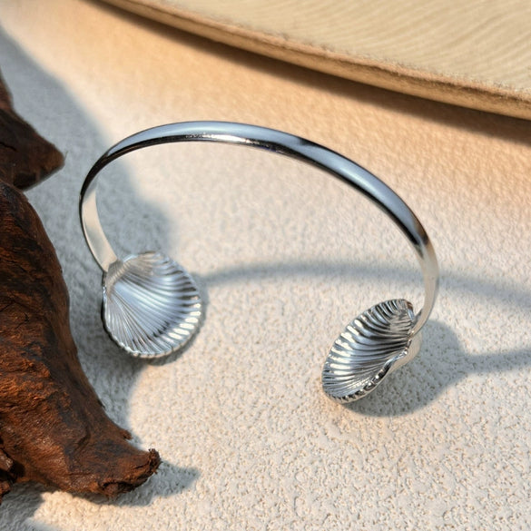Retro Stainless Steel Starfish Scallop Open Bracelet Electroplated Highend Jewelry