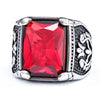 Retro Stainless Steel Tulip Gemstone Inlaid Nesting Ring With Leaf Pattern Unisex Fashion Jewelry