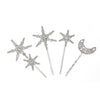 Retro Star And Moon Rhinestone Metal Hair Clip For Women Minimalist Bangs Side Clip Fashion Hair Accessory