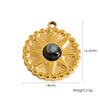 Retro Star Round Stainless Steel Jewelry Pendant Inlaid With Natural Stone Vacuum In Furnace Electroplating