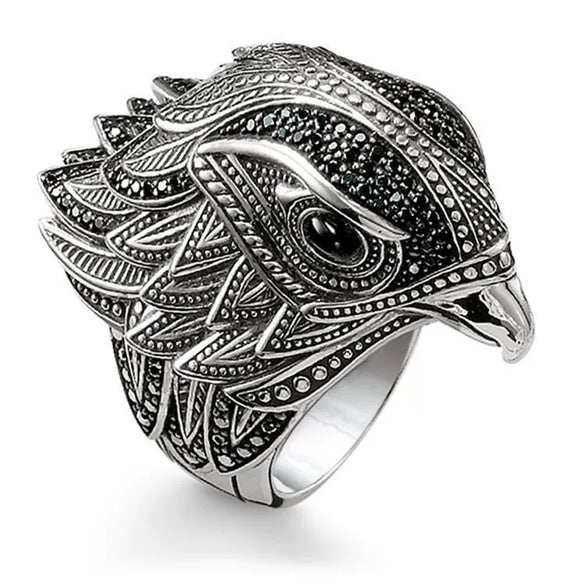 Retro Style Alloy Eagle Ring For Men With Electroplating Treatment