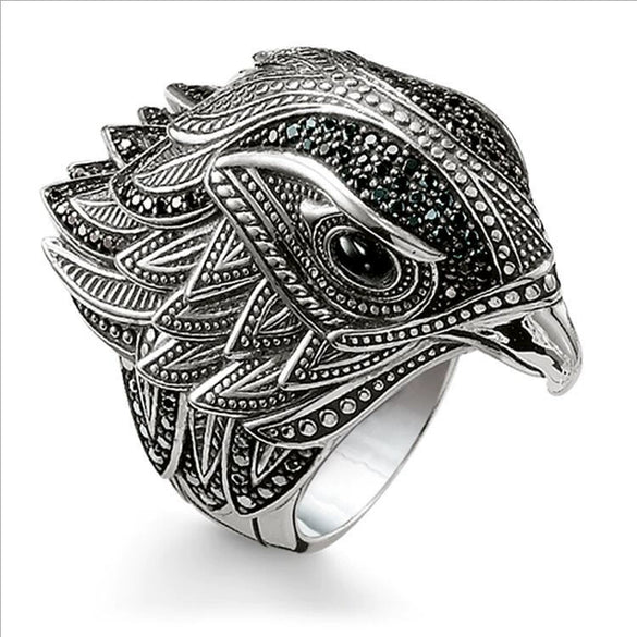Retro Style Alloy Eagle Ring For Men With Electroplating Treatment