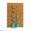 Retro Style Alloy Turquoise Earrings Set With Skull Horn Oval Geometric And Animal Zodiac Design For Women