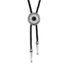 Retro Style Alloy Woolen Chain With Petal Gemstone Electroplated Bolo Tie For Men And Women