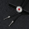 Retro Style Alloy Woolen Chain With Petal Gemstone Electroplated Bolo Tie For Men And Women