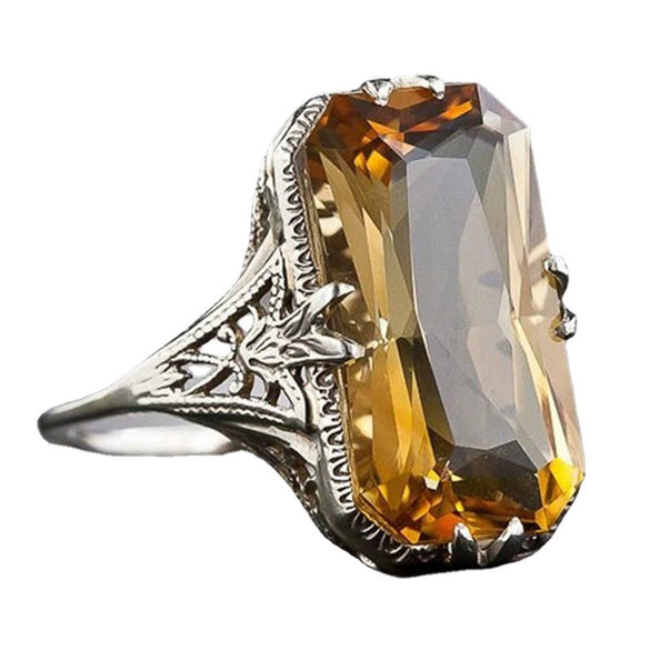 Retro Style Copper Geometric Hollow Carved Jewelry For Women With Golden Purple Crystal Electroplated Finish