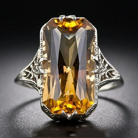 Retro Style Copper Geometric Hollow Carved Jewelry For Women With Golden Purple Crystal Electroplated Finish