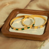 Retro Style 18K Gold Plated Titanium Steel Bracelet For Women With Electroplating And Inlaid Zircon