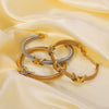 Retro Style Letter Woven Open Bracelet Stainless Steel 18K Gold Plated Jewelry