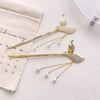 Retro Style Metal Handmade Fishtail Pearl Rhinestone Tassel Hairpin Hair Accessories