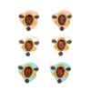 Retro Style Stainless Steel 18K Geometric Irregular Round Exaggerated Multicolor Waterproof Earrings For Women With Furnace Vacuum Plating