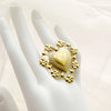 Retro Style Stainless Steel Love Flower Ring With Electroplating