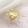 Retro Style Stainless Steel Love Flower Ring With Electroplating