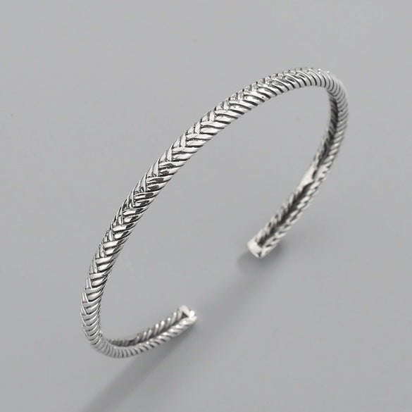 Retro Style 925 Sterling Silver Bracelet For Women Simple Temperament All Match Chain Jewelry