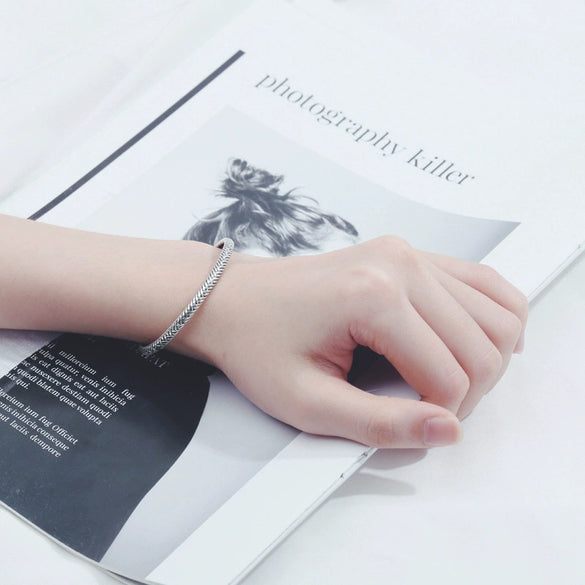 Retro Style 925 Sterling Silver Bracelet For Women Simple Temperament All Match Chain Jewelry