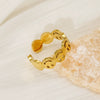 Retro Style 316L Stainless Steel Geometric Smiley Face Open Ring With Electroplating