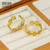 Retro Style 316L Stainless Steel Geometric Smiley Face Open Ring With Electroplating