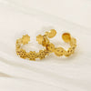 Retro Style 316L Stainless Steel Geometric Smiley Face Open Ring With Electroplating
