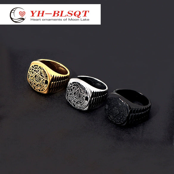 Retro Style Titanium Steel Sixpointed Star Ushaped Electroplated Ring And Bracelet Accessories