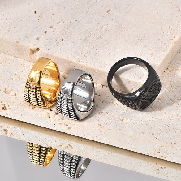 Retro Style Titanium Steel Sixpointed Star Ushaped Electroplated Ring And Bracelet Accessories