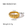 Retro Style Twist Texture Pleated Casting Stainless Steel Ring With Geometric Pattern 18K Furnace Vacuum Plated Jewelry For Women
