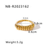 Retro Style Twist Texture Pleated Casting Stainless Steel Ring With Geometric Pattern 18K Furnace Vacuum Plated Jewelry For Women