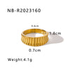 Retro Style Twist Texture Pleated Casting Stainless Steel Ring With Geometric Pattern 18K Furnace Vacuum Plated Jewelry For Women