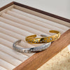Retro Sun And Moon Open Bracelet With Diamond Accents Gold Plated Stainless Steel Star Jewelry For Women