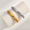 Retro Sun And Moon Open Bracelet With Diamond Accents Gold Plated Stainless Steel Star Jewelry For Women