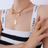 Retro Sun Moon Embossed Titanium Steel Plated Clavicle Chain Necklace For Men And Women