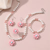 Retro Sweet Flower Resin Inlay Pearl Girl'S Jewelry Set