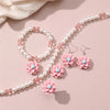 Retro Sweet Flower Resin Inlay Pearl Girl'S Jewelry Set