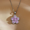 Retro Sweet Flower Titanium Steel Copper Inlay Zircon Pendant Necklace