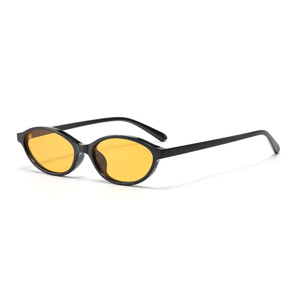 Retro Sweet Solid Color Ac Oval Frame Full Frame Women'S Sunglasses