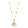 Retro Sweet Sunflower Titanium Steel Copper Plating Inlay Zircon Pendant Necklace