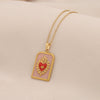 Retro Tarot Love Fish Heart Shape Stainless Steel Pendant Necklace