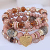 Retro Tassel Multi Layer Mixed Color Beaded Women's Alloy Geometric Woven Bracelet With Electroplating