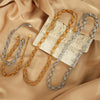 Retro 316L Stainless Steel Bracelet And Clavicle Chain With Plant Flower Pattern And Electroplating Treatment For Unisex