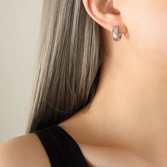 Retro 316L Stainless Steel Gold Plated Geometric Earrings For Women