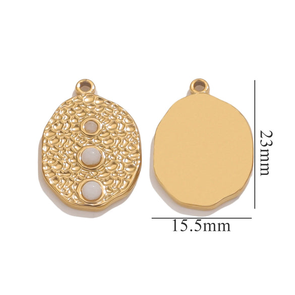 Retro Titanium Steel Necklace With Natural Stone Tiger Eye And Angel Pattern Electroplating Treatment Diy Pendant Jewelry Accessories