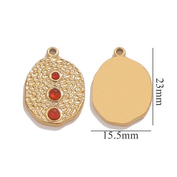 Retro Titanium Steel Necklace With Natural Stone Tiger Eye And Angel Pattern Electroplating Treatment Diy Pendant Jewelry Accessories