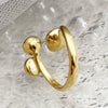 Retro Trendy Commuter Pearl Pink Crystal Gemstone Stainless Steel Electroplated Ring