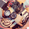 Retro Trendy Watch Metal Silicone Round Dial For Men And Female Students
