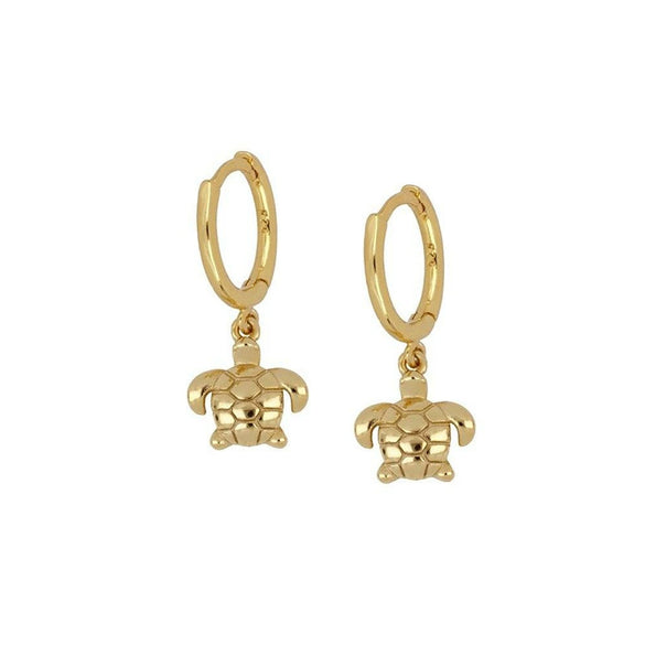 Retro Turtle Animal Ear Buckle Earrings For Women With Silver Needle And Copper Electroplated Fashion Jewelry