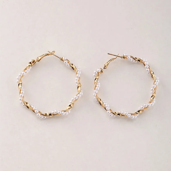 Retro Twisted Pearl Earrings