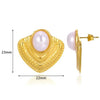 Retro Vintage Geometric Imitation Pearl Electroplated Earrings For Women