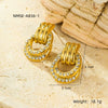 Retro Vintage Style Geometric Circle Zircon Stainless Steel Electroplating Women's Earrings