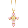 Retro Virgin Mary Cross Pendant Necklace With Copper Box Chain And Dripping Oil Finish Minimalist Unisex Fashion Jewelry Accessory